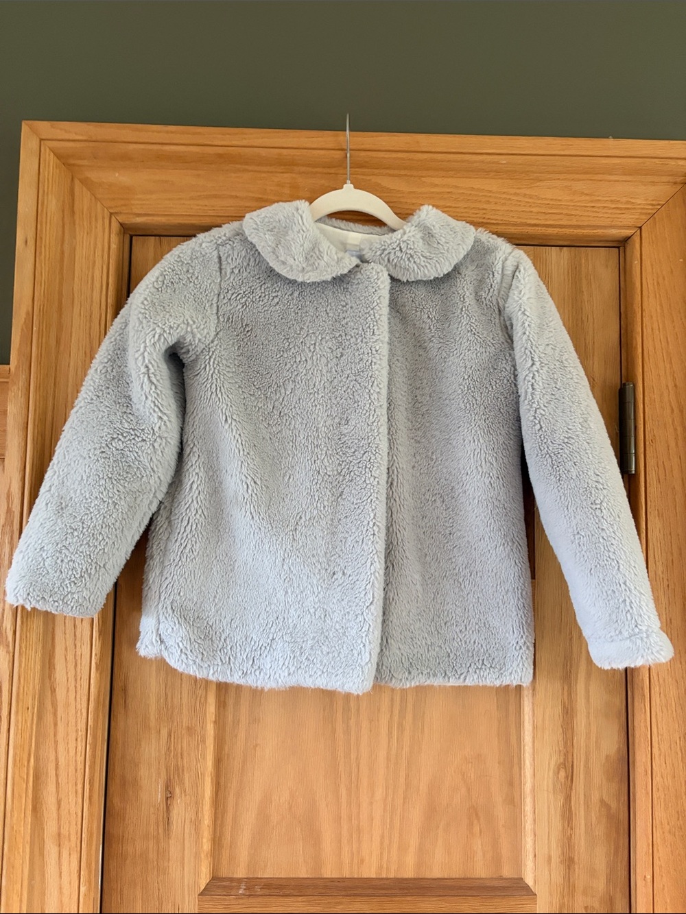 Bella Bliss size 10 Kids' Cozy Faux Fur Jacket - Light gray